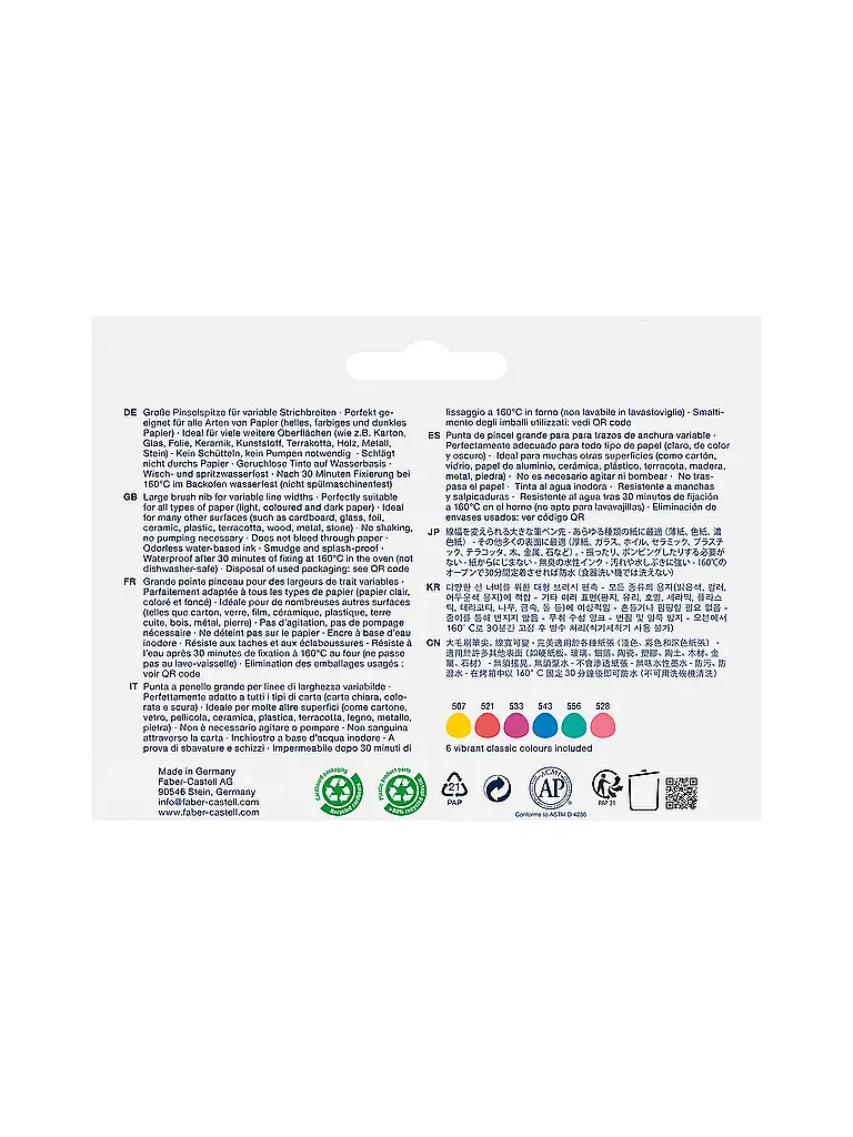 FABER-CASTELL | Gofa Kreativmarker 6er Etui Holiday | bunt