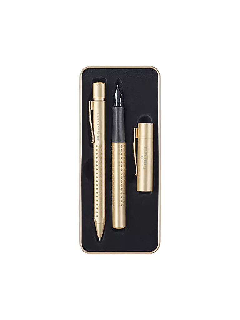 FABER-CASTELL | Grip Edition Füller M  mit Kugelschreiber gold im Geschenketui | gold