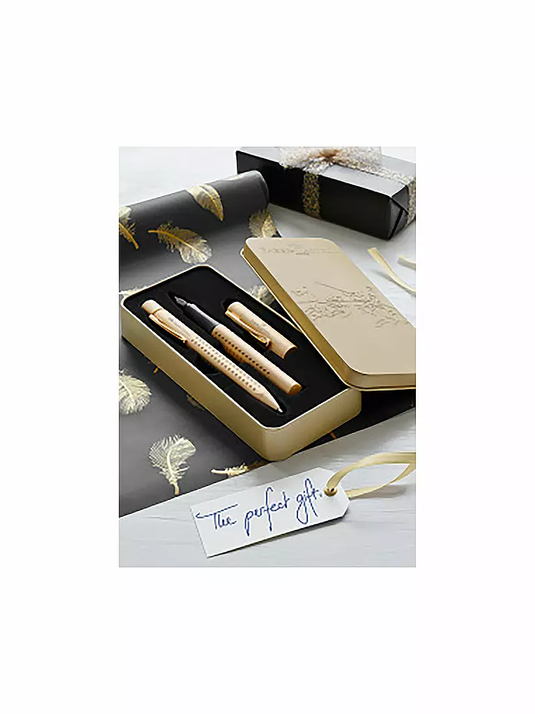 FABER-CASTELL | Grip Edition Füller M  mit Kugelschreiber gold im Geschenketui | gold