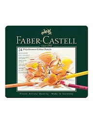 FABER-CASTELL | Polychromos Farbstifte 24er Metalletui | Dunkelgrün