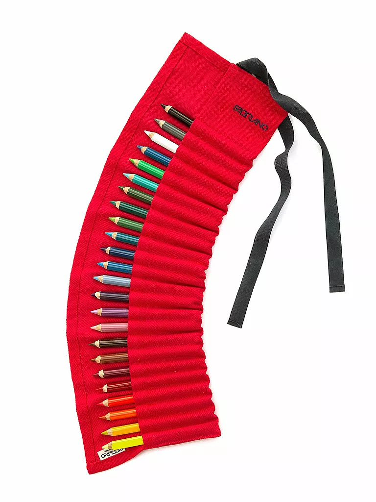 FABRIANO | Buntstifte-Set mit Leinentasche | Rot
