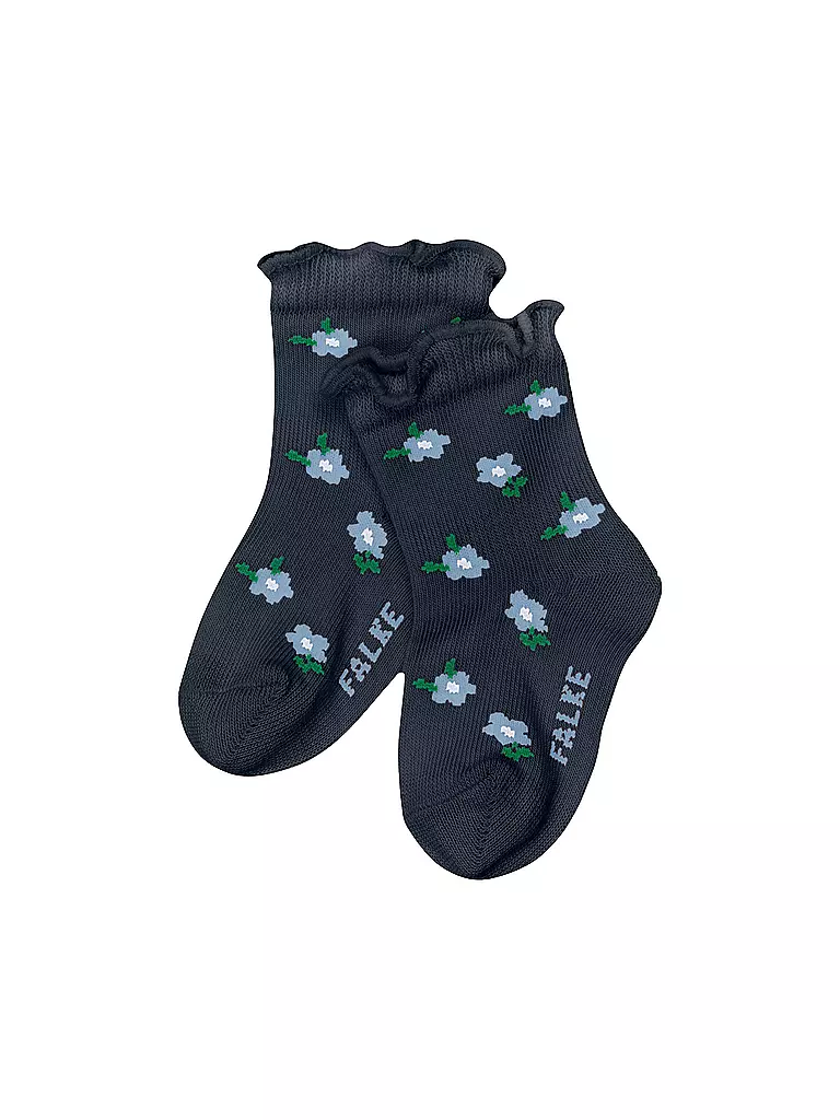 FALKE | Baby Mädchen Socken LITTLE DITSY FLOWERS space blue | dunkelblau