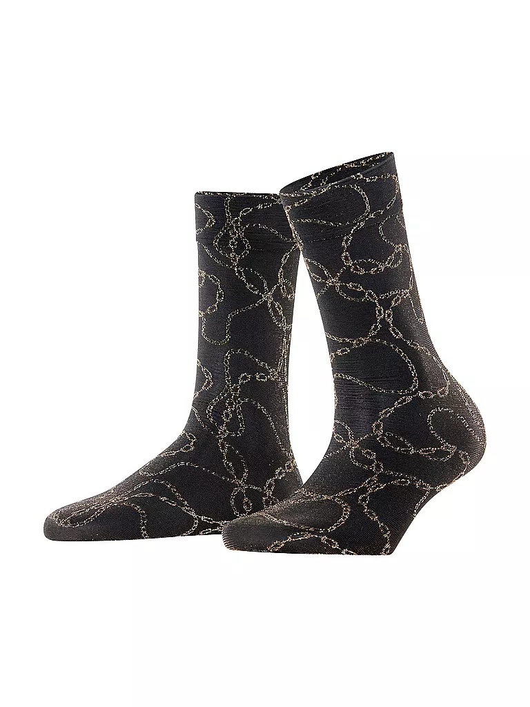 FALKE | Feinstrumpfsocken JEWEL CASE 30DEN black/gold | schwarz