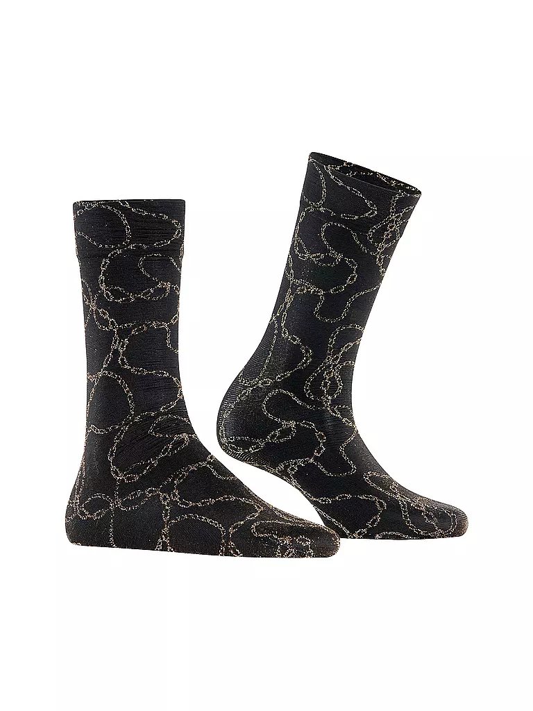 FALKE | Feinstrumpfsocken JEWEL CASE 30DEN black/gold | schwarz