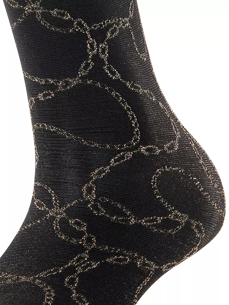 FALKE | Feinstrumpfsocken JEWEL CASE 30DEN black/gold | schwarz