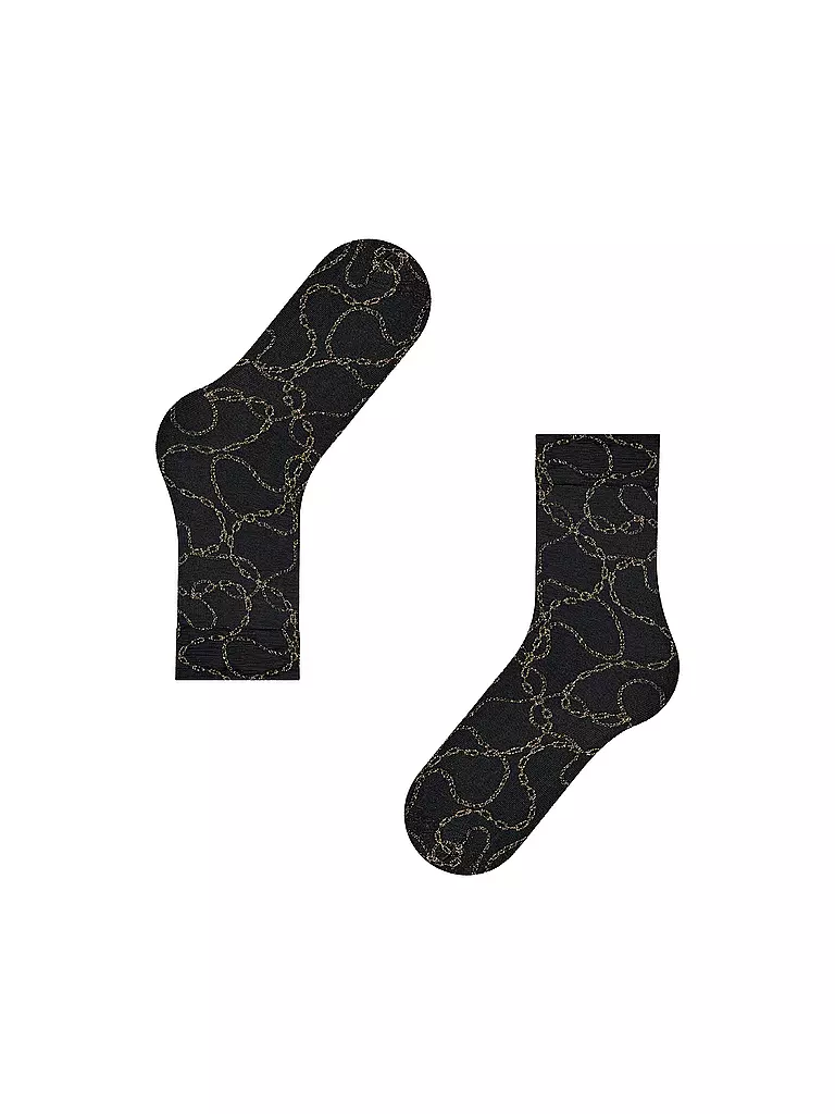 FALKE | Feinstrumpfsocken JEWEL CASE 30DEN black/gold | schwarz