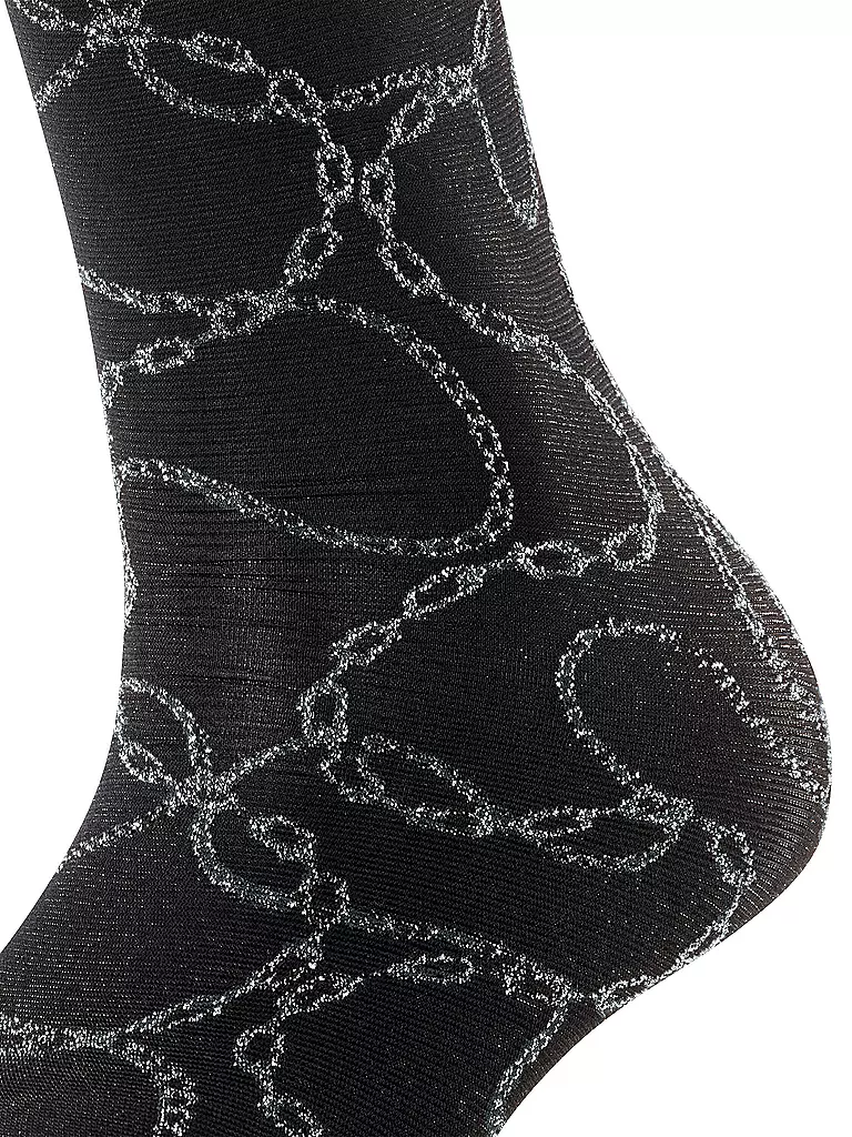 FALKE | Feinstrumpfsocken JEWEL CASE 30DEN black/silver | schwarz