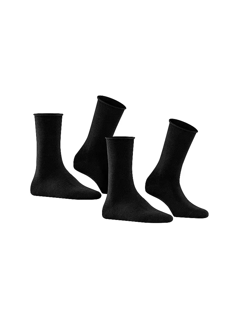 FALKE | Happy  Socken 2er Pkg black | dunkelrot