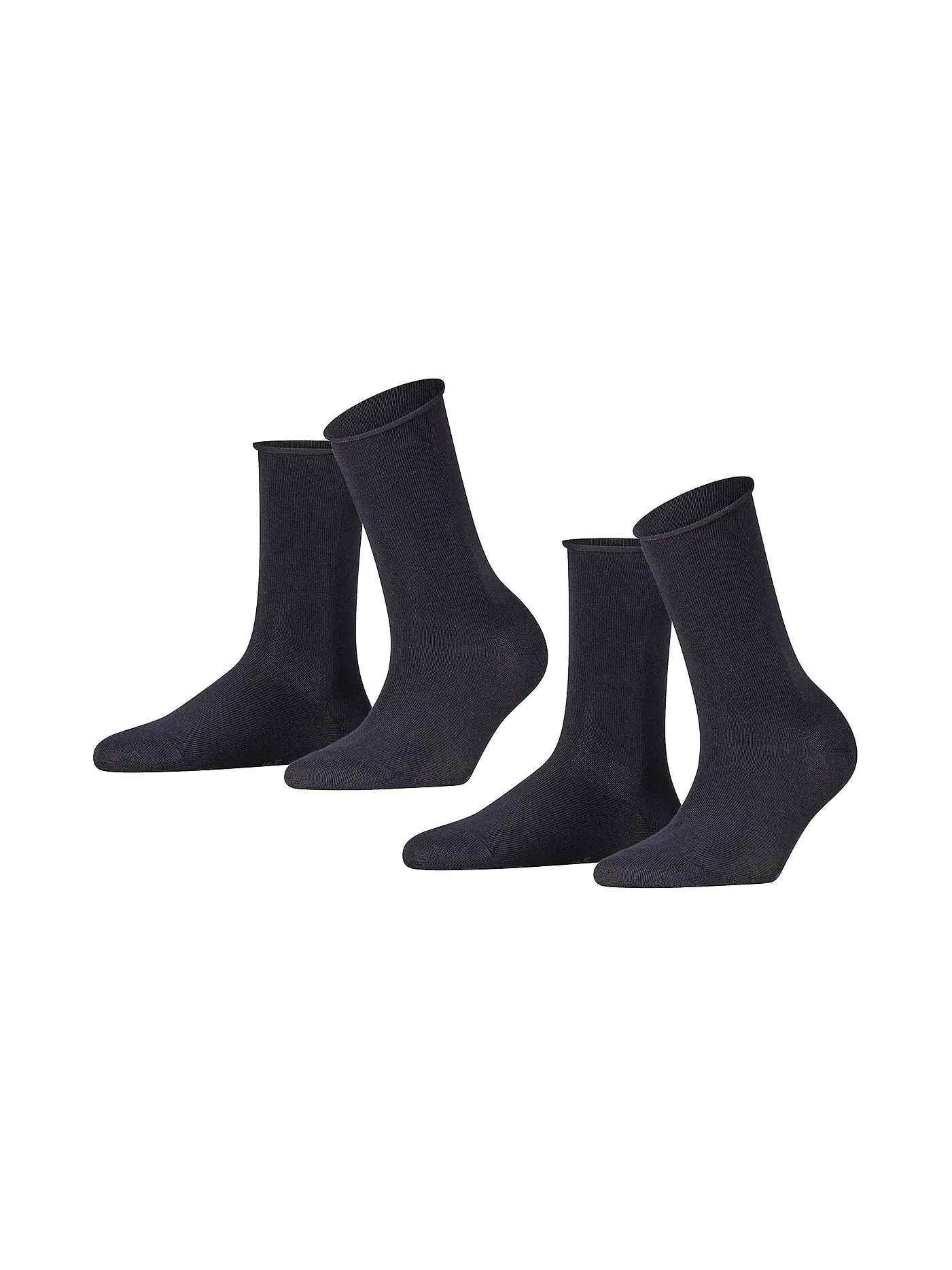 FALKE | Happy Socken 2er Pkg light grey mel. | dunkelblau