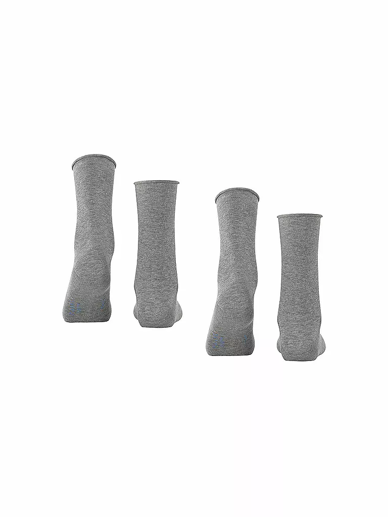 FALKE | Happy Socken 2er Pkg light grey mel. | grau