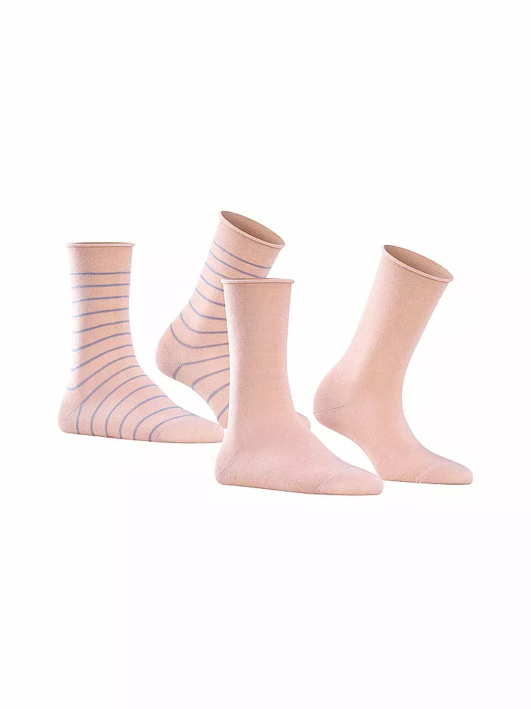 FALKE | Happy Stripe 2er Pkg Blossom | schwarz