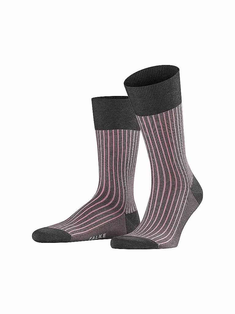 FALKE | Herren-Socken "Oxford Stripe" (Anthracite) | grau