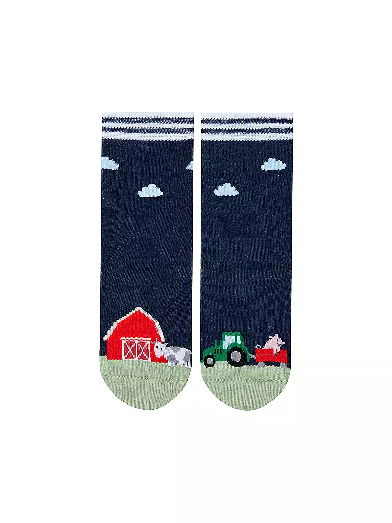 FALKE | Jungen Socken FARM LIFE space blue | beige