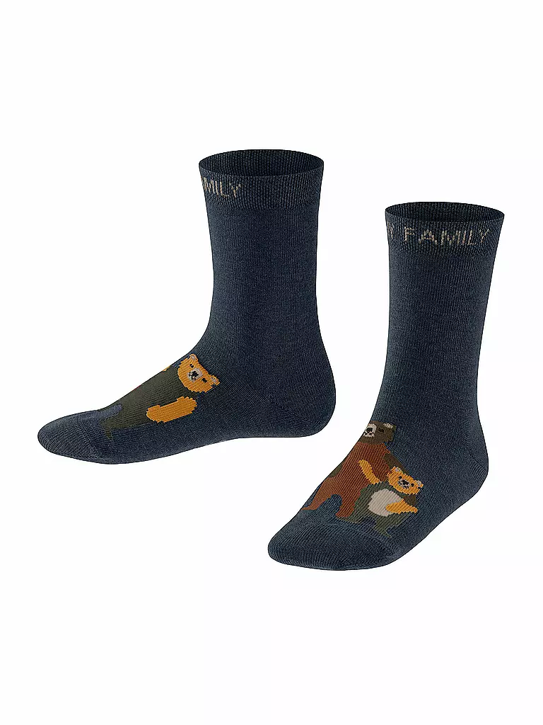 FALKE | Kinder Socken Bear Family marine | blau