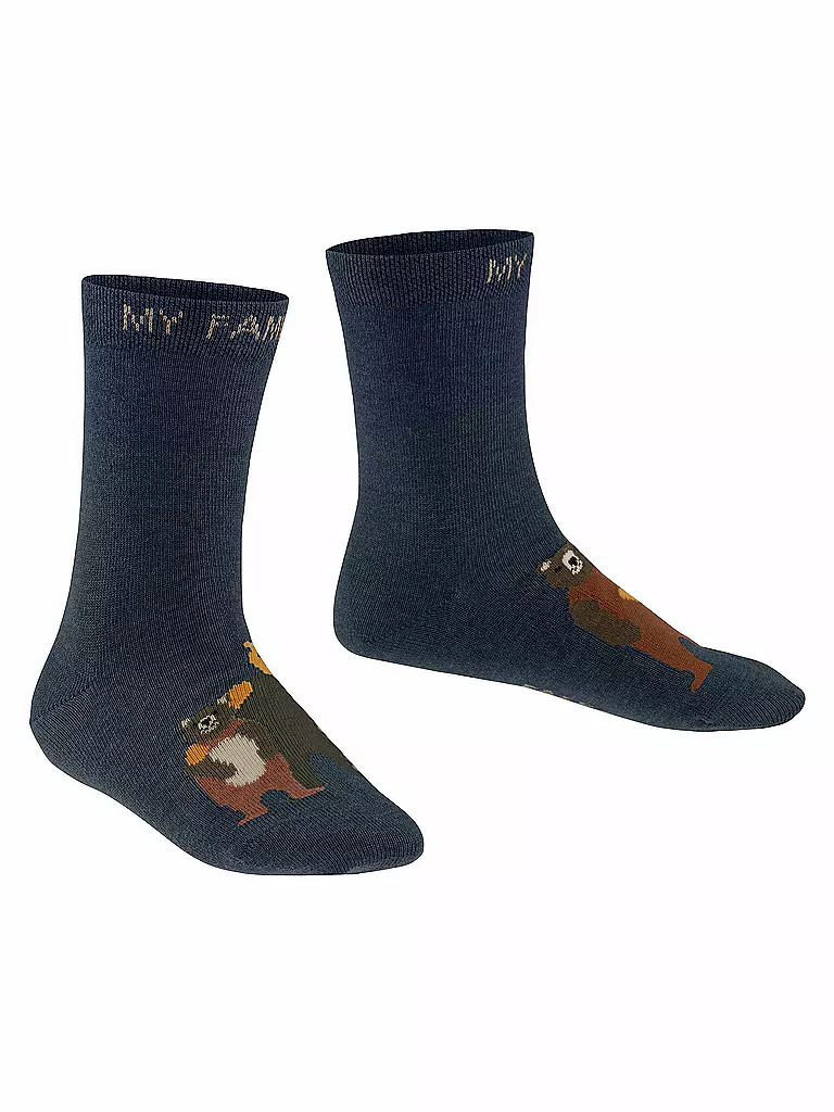 FALKE | Kinder Socken Bear Family marine | blau