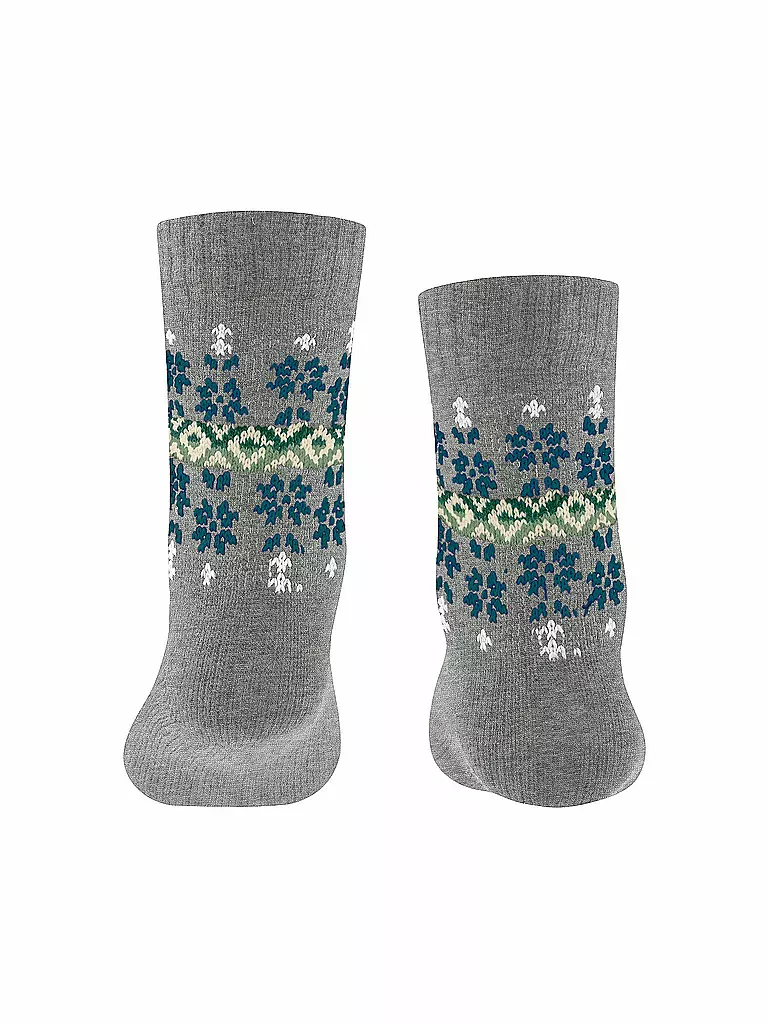 FALKE | Kinder Socken Fair Isle Boot Light Grey | grau