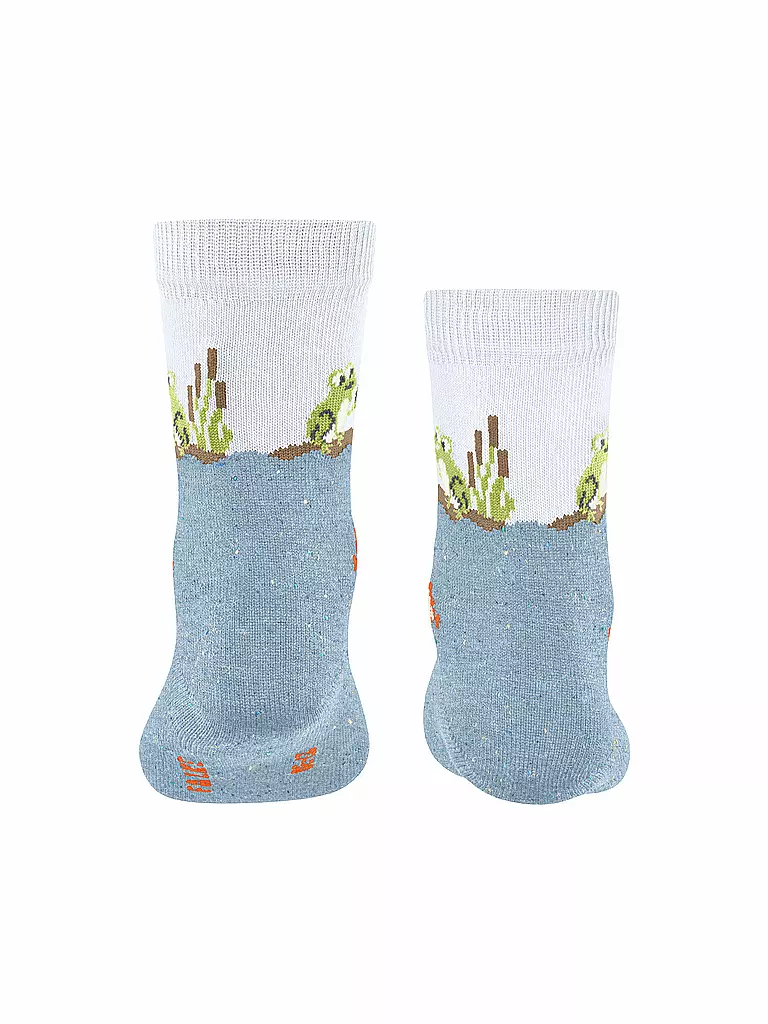 FALKE | Kinder Socken FISHING FROG  white | hellblau