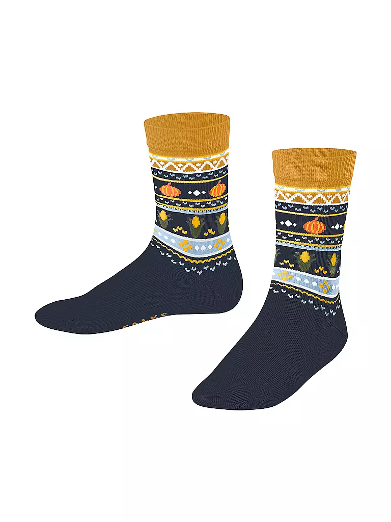 FALKE | Kinder Socken PUMPKIN FAIR ISLE space blue | dunkelblau
