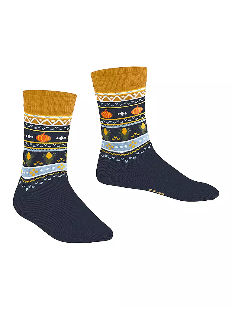 FALKE | Kinder Socken PUMPKIN FAIR ISLE space blue | dunkelblau