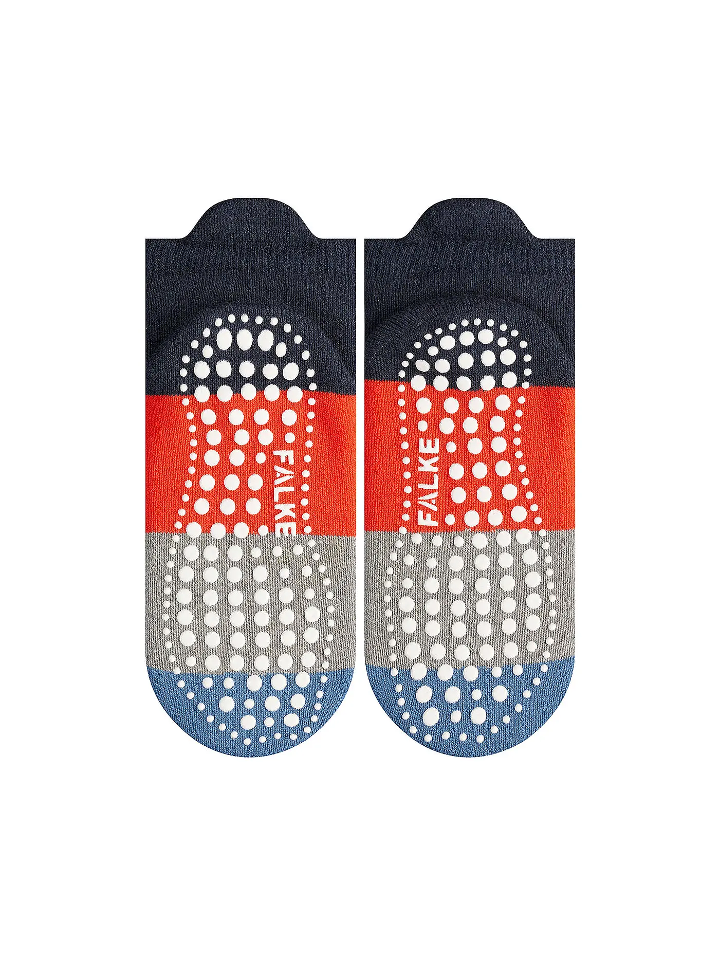 FALKE | Knaben ABS-Socken "Quarter Ringel" navyblue m | grau
