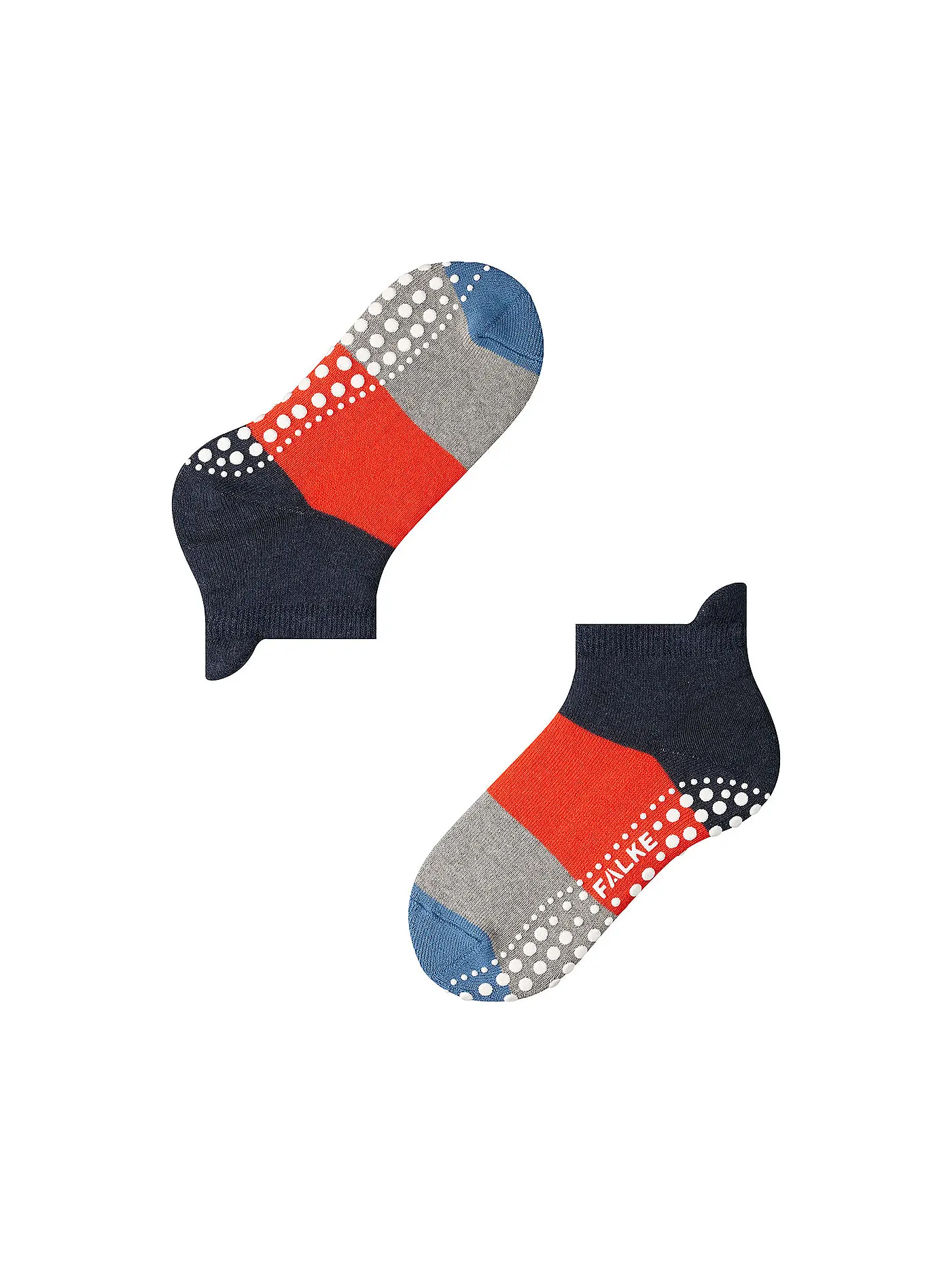 FALKE | Knaben ABS-Socken "Quarter Ringel" navyblue m | grau