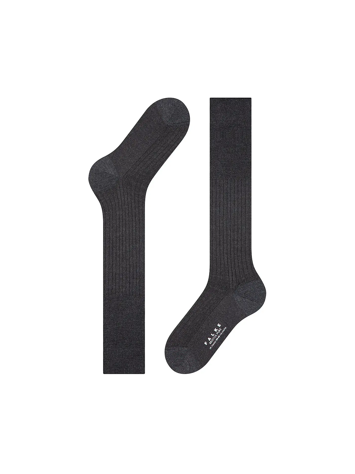 FALKE | Kniestrümpfe BRISTOL anthracite mel. | grau
