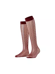 FALKE | Kniestrümpfe CROSSROADS black | Dunkelrot