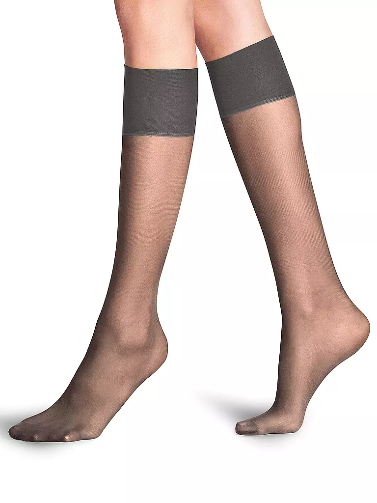 FALKE | Kniestrümpfe PURE MATT 20 Den iron | grau