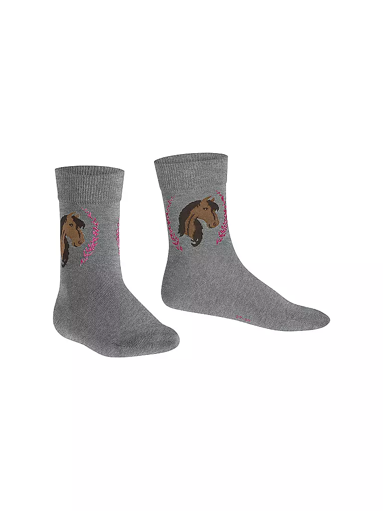 FALKE | Mädchen Socken light greymelange | dunkelblau
