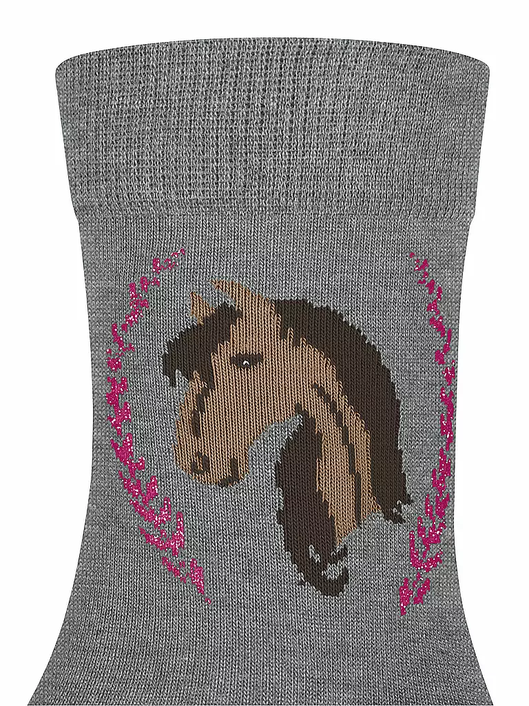 FALKE | Mädchen Socken light greymelange | dunkelblau