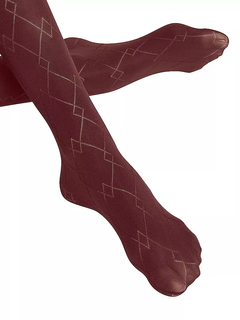 FALKE | Modestrumpfhose CHECK MATE cayenne | dunkelblau