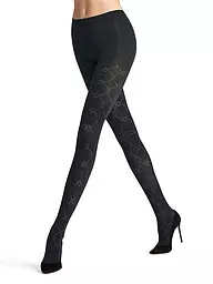 FALKE | Modestrumpfhose CHECK MATE cayenne | dunkelblau
