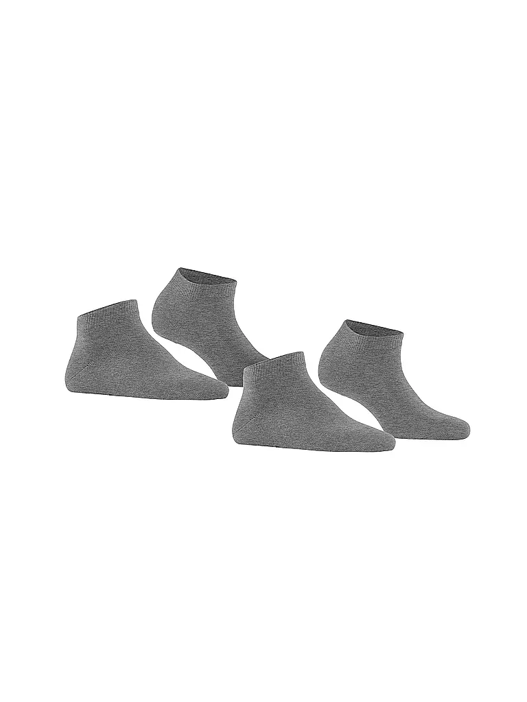 FALKE | Sneakersocken Happy 2er Pkg Light Grey | schwarz