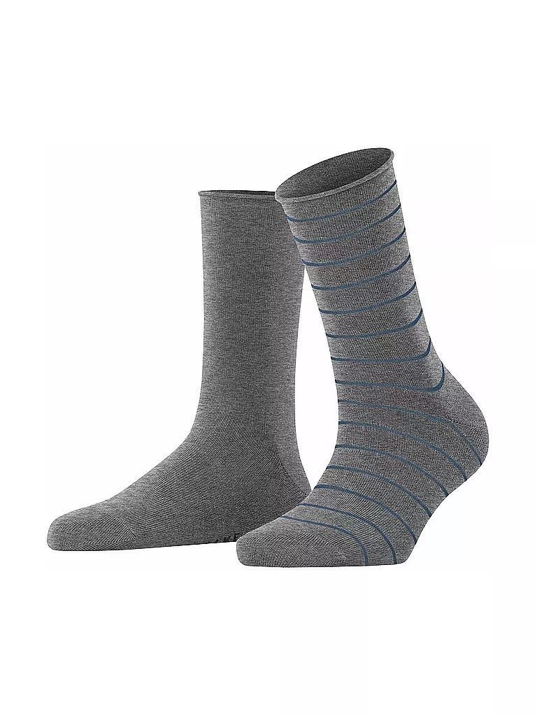 FALKE | Sneakersocken Happy Stripe 2er Pkg light greymel. | grau