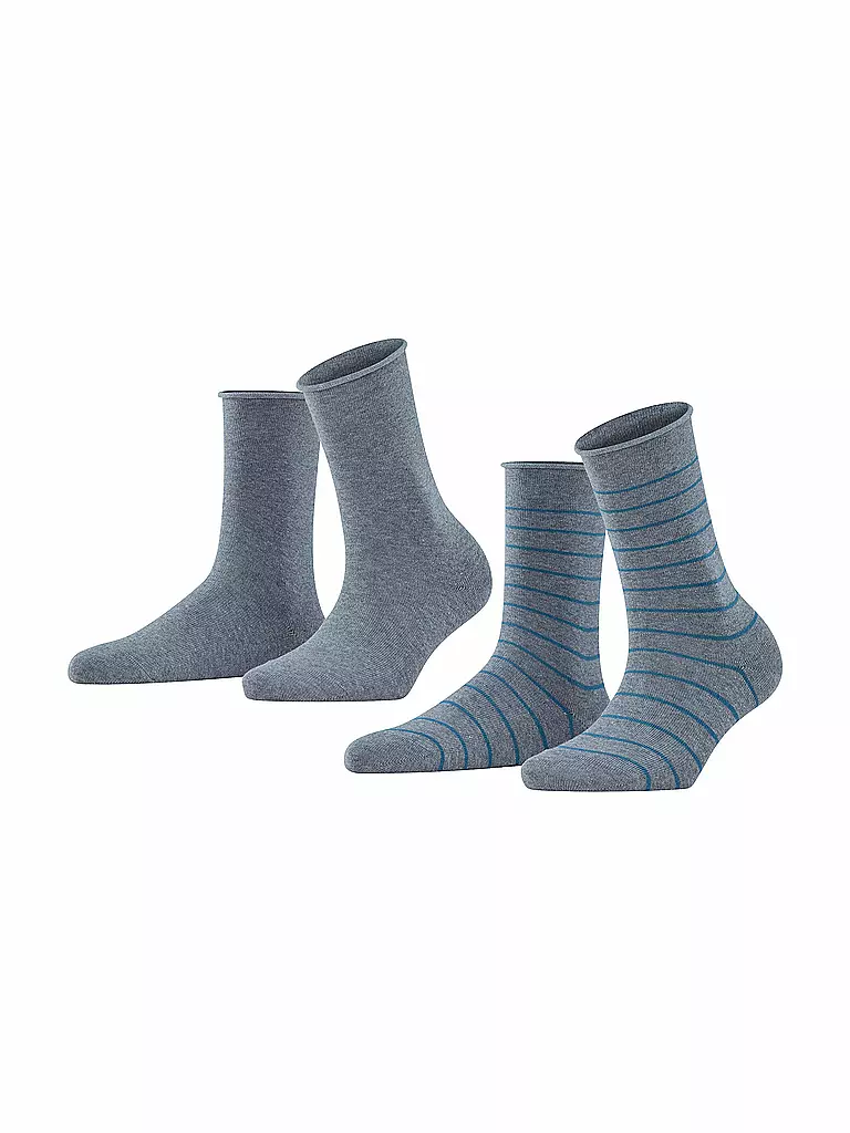 FALKE | Sneakersocken Happy Stripe 2er Pkg light greymel. | grau