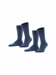 FALKE | Socken 2-er Pkg "Happy" (sand mel.) | blau