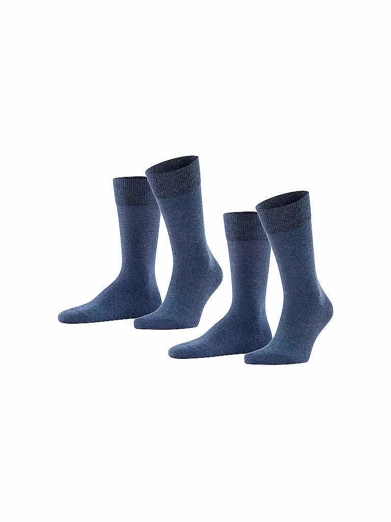 FALKE | Socken 2-er Pkg "Happy" (navy mel.) | blau