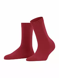 FALKE | Socken COSY WOOL lieght greymelange | rot
