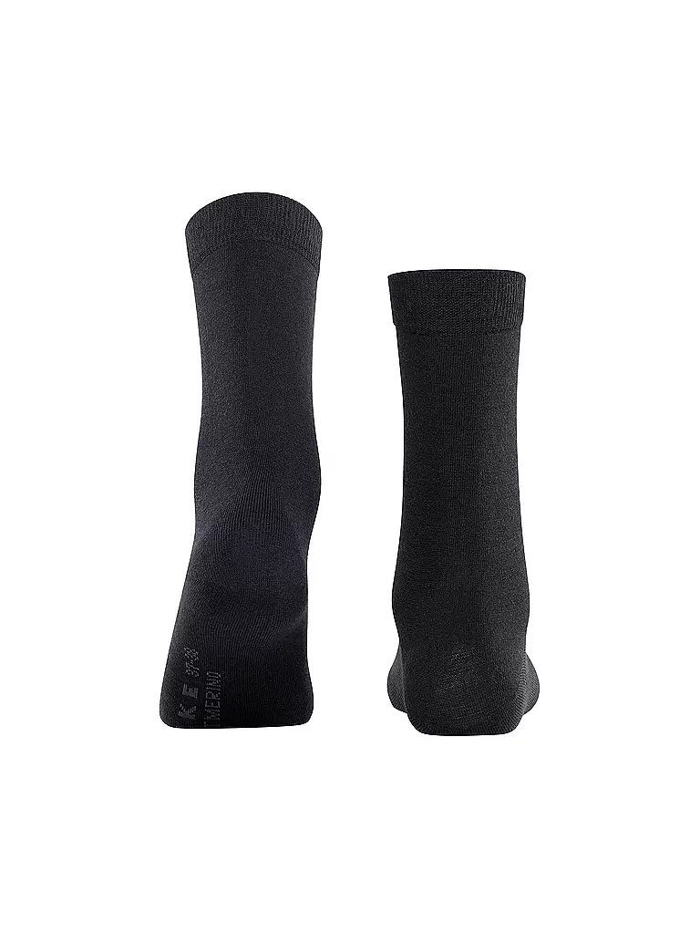 FALKE | Socken Soft Merino black | hellgrau