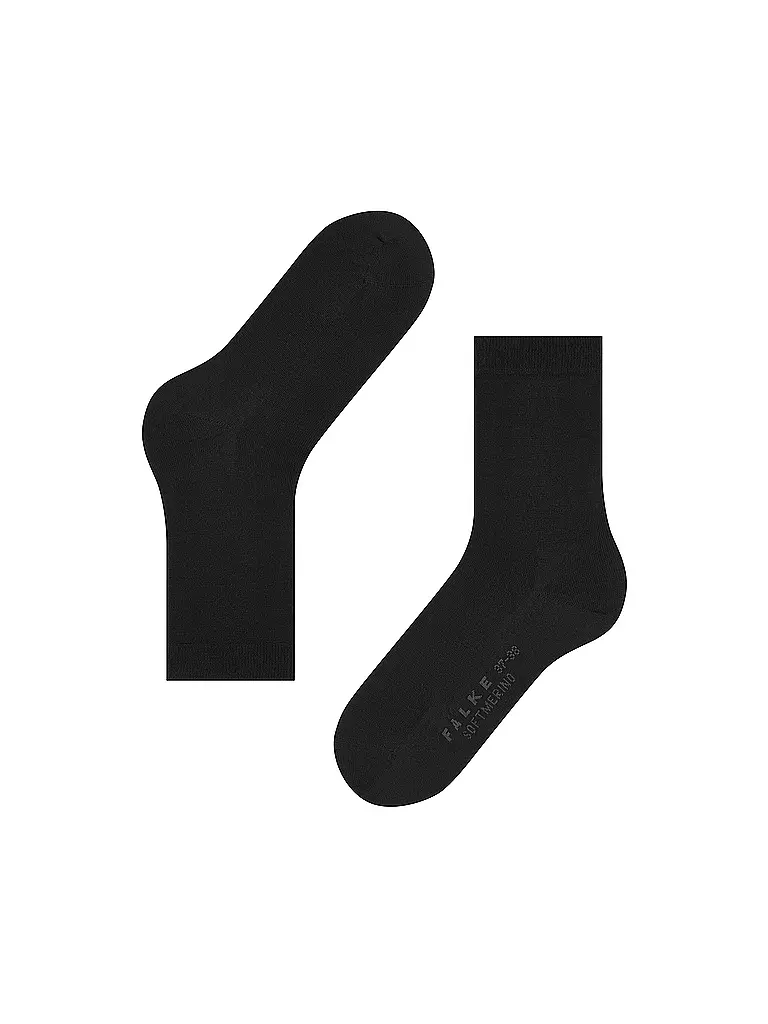 FALKE | Socken Soft Merino black | hellgrau