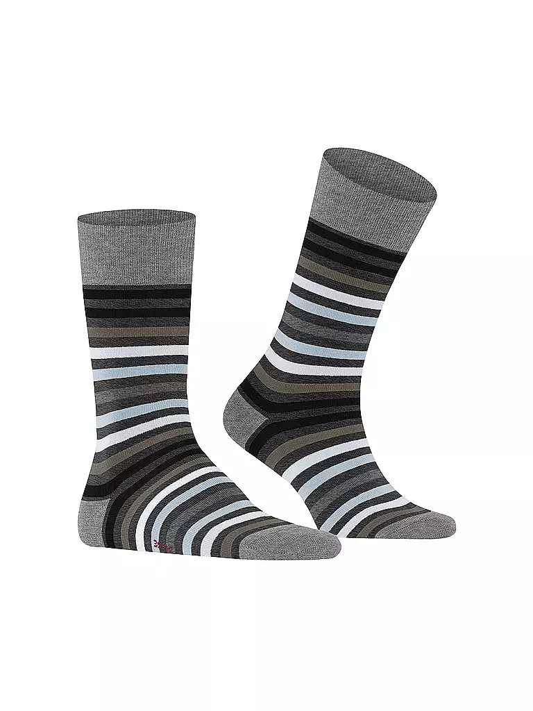 FALKE | Socken TINTED STRIPE asphalt mel | hellgrau