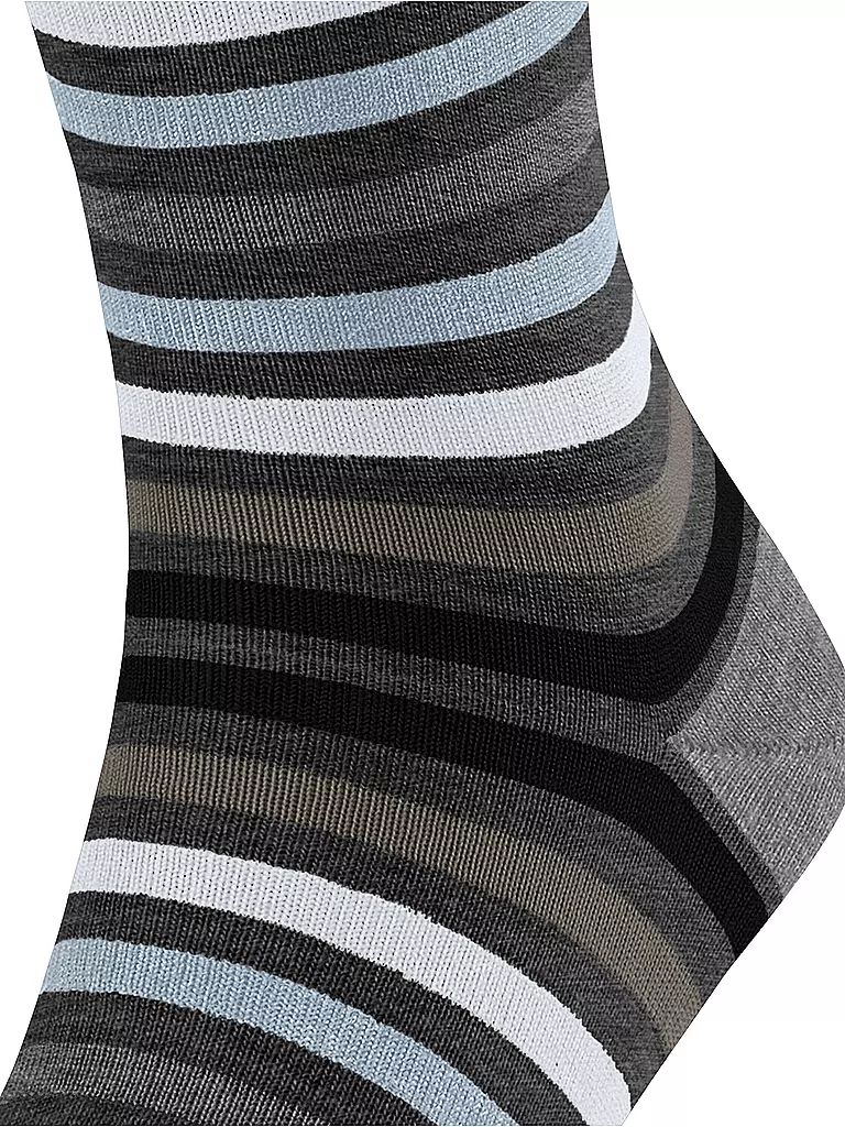 FALKE | Socken TINTED STRIPE asphalt mel | hellgrau