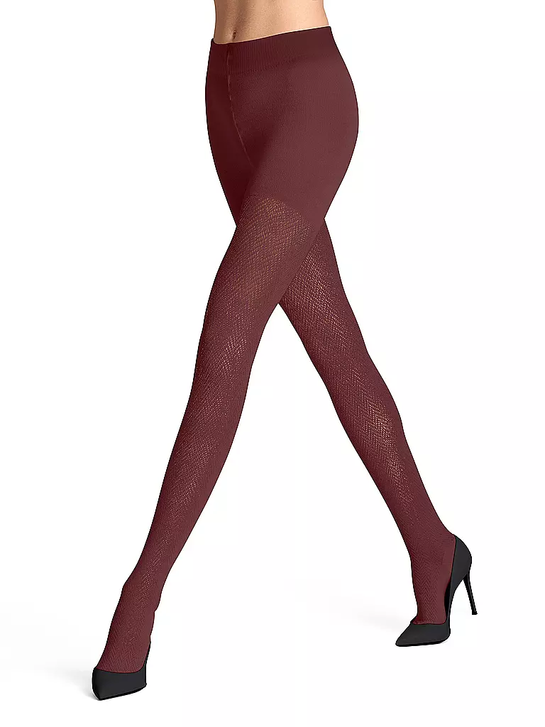 FALKE | Strickstrumpfhose FABLE ESTATE cayenne | dunkelrot