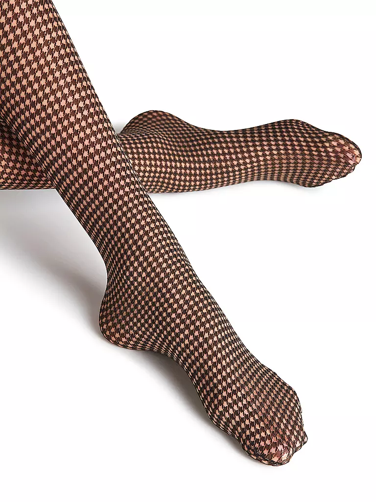 FALKE | Strumpfhose HOUNDSTOOTH 15 den powder | schwarz