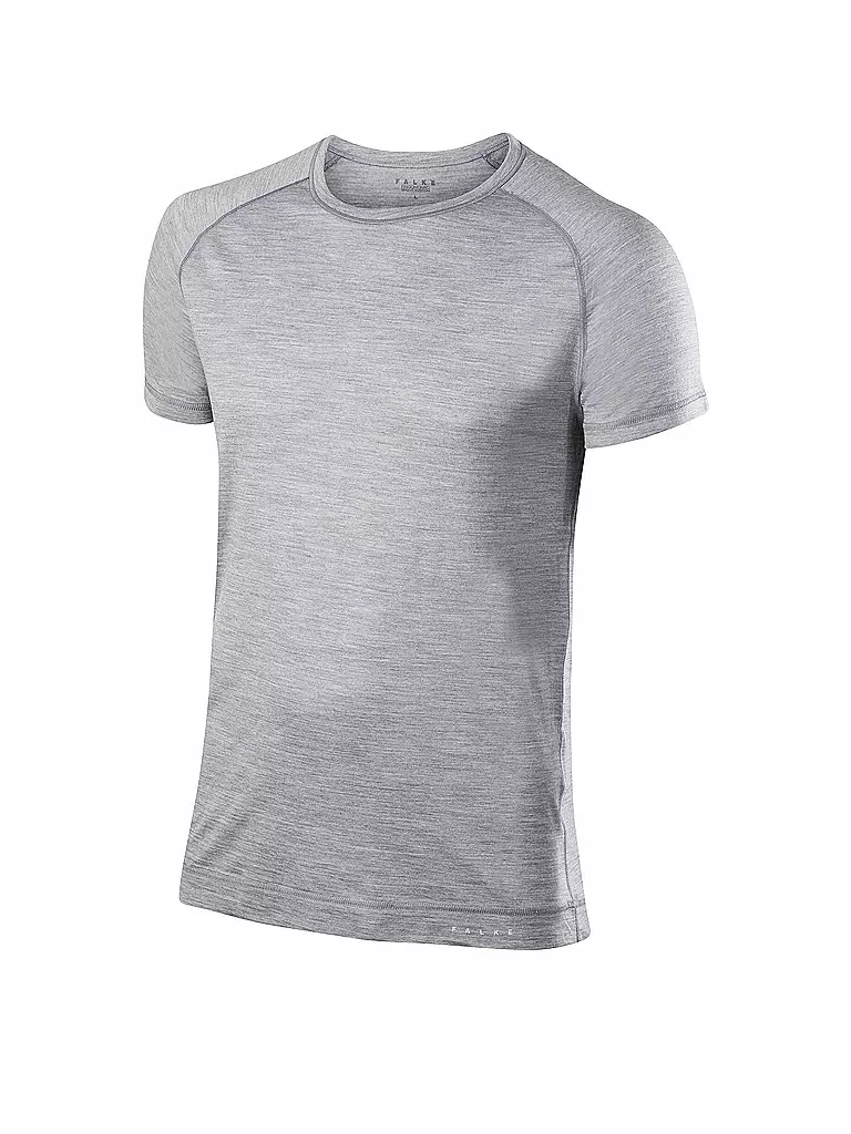 FALKE | T-Shirt "Wool Silk" (Grey Heather) | grau