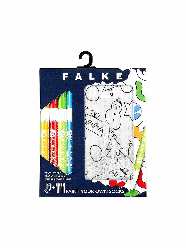 FALKE | X-Mas Paint Kinder Socken zum Ausmalen white | weiß