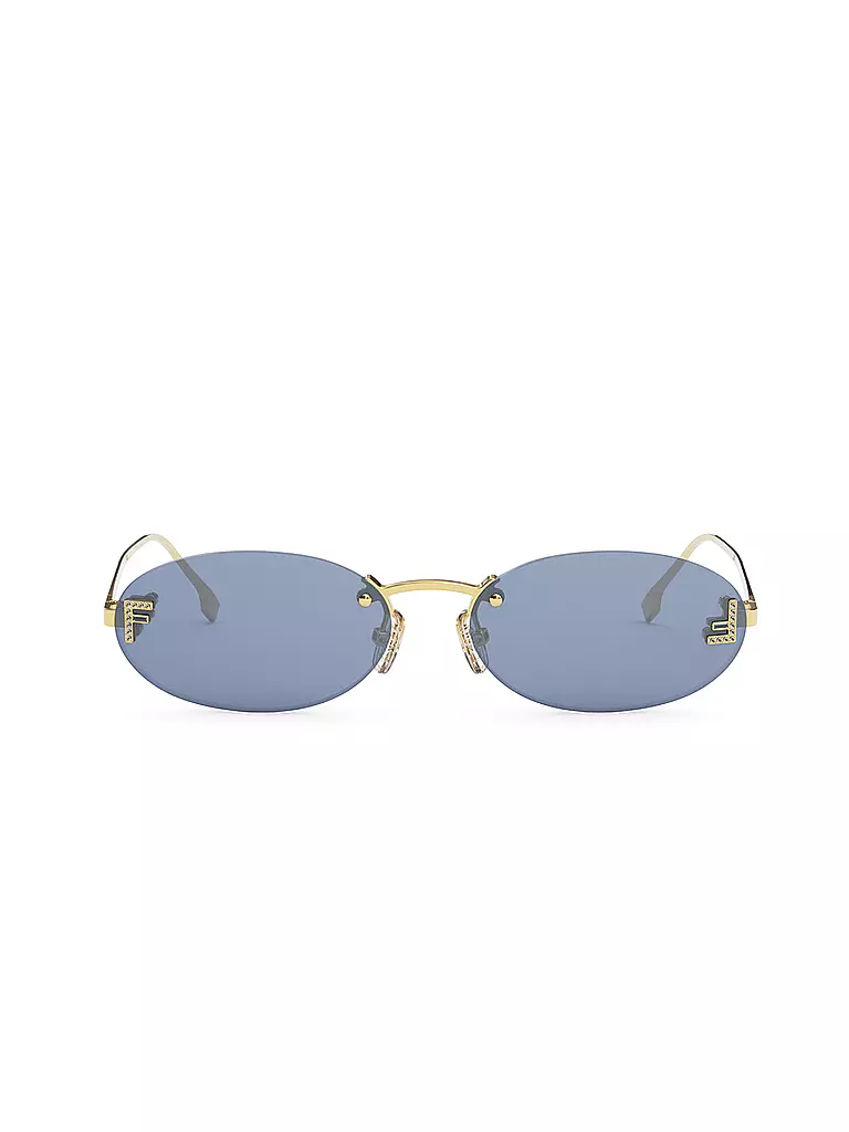 FENDI | FENDI First Crystal goldene ovale Sonnenbrille | gold