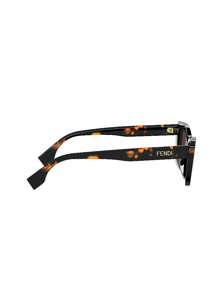 FENDI | FENDI Lettering havana eckige Sonnenbrille | braun