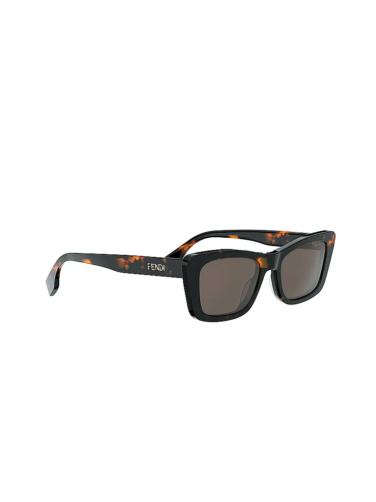 FENDI | FENDI Lettering havana eckige Sonnenbrille | braun