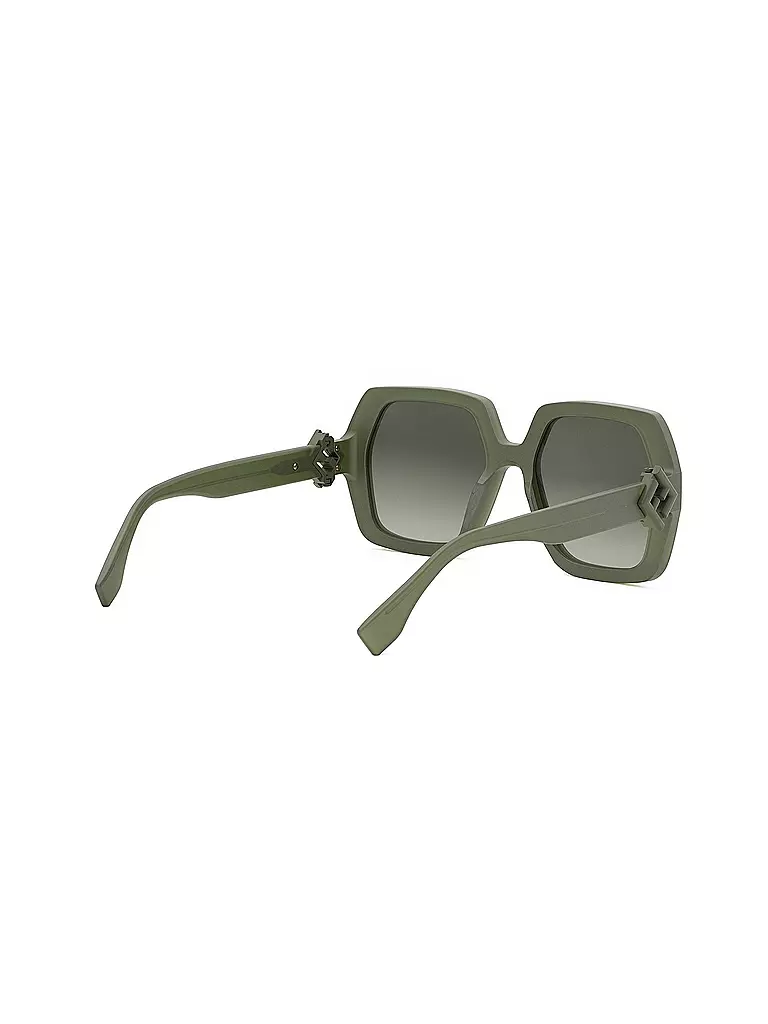 FENDI | FF Diamonds grüne eckige Sonnenbrille | braun